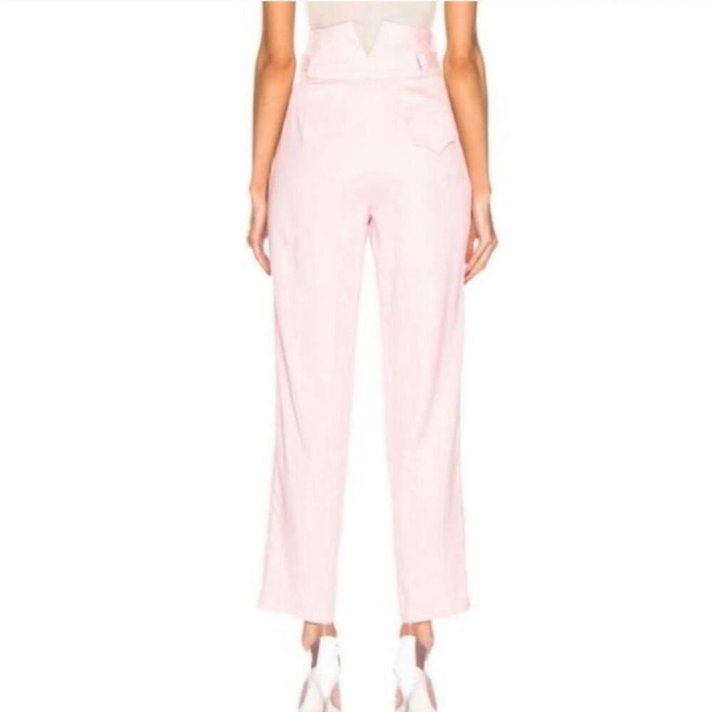 fleur du mal V Waist Trouser‎ in Coral Blush Pink Women's 2 Silk Wool Blend - Picture 2 of 10